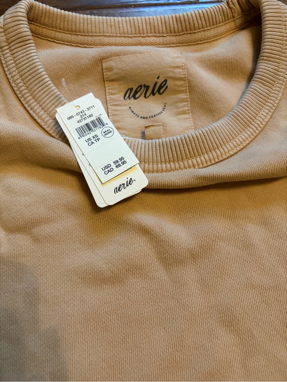 Aerie women’s Crewneck Sweatshirt - Light Beige - Picture 2 of 4